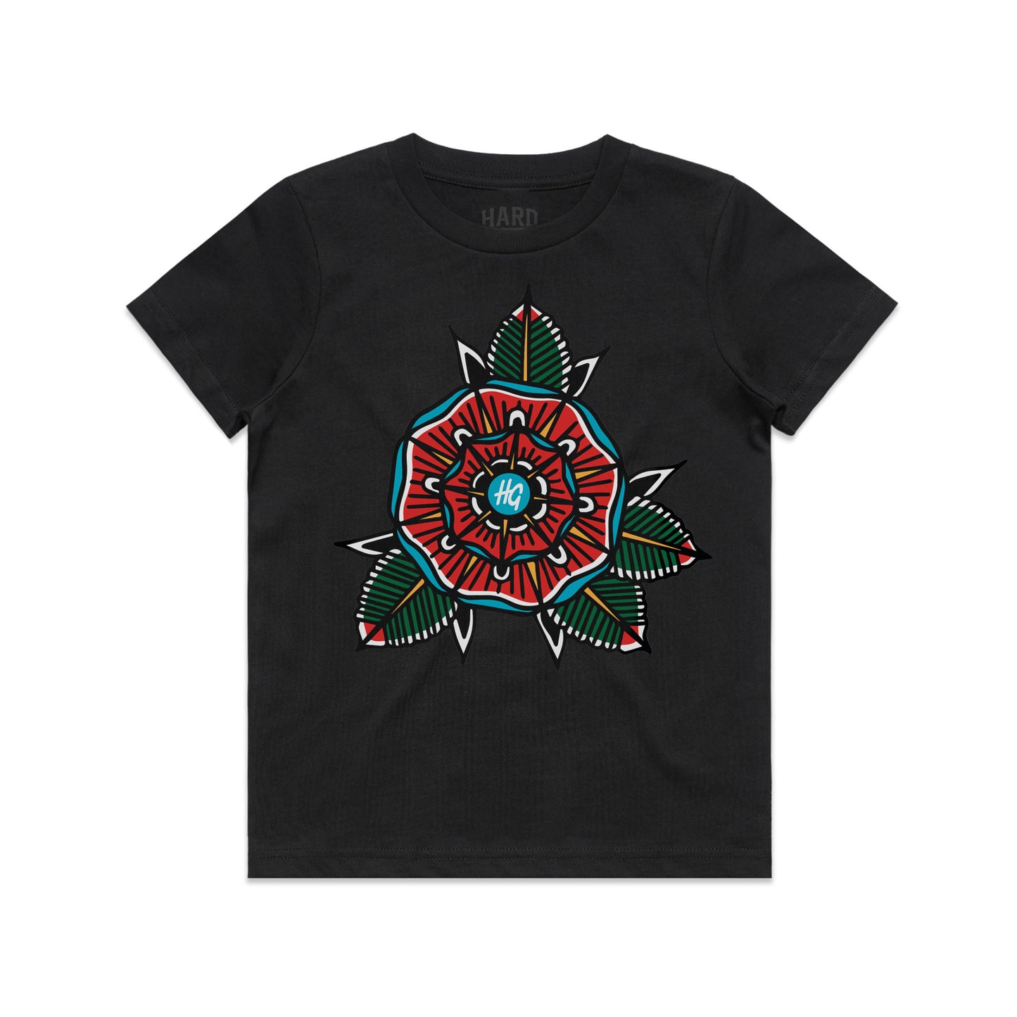Kids Geoflower Logo Tee Black